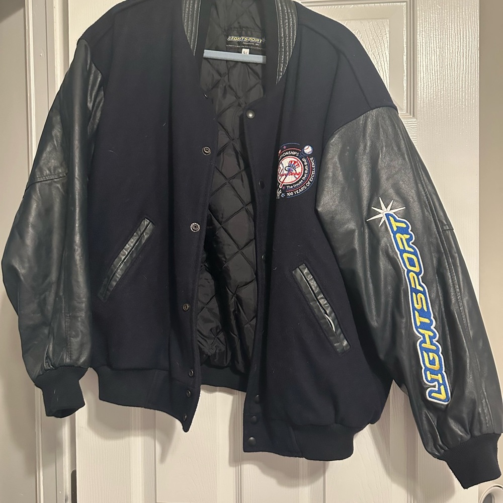 Yankees light up World Series Black Varsity Jacket
